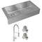 Elkay 18 Gauge SS 35-7/8" x 20-1/4" x 9" Equal Dbl Bowl Farmhouse Sink and Faucet Kit w/ Aqua Divide and Drain ECTRUFA32179FCC - alternate 1